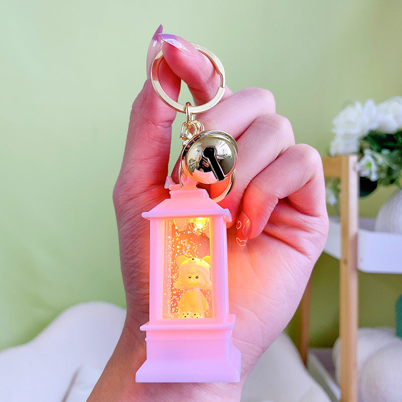 Wholesale Acrylic Lighthouse Keychain with Lights and Oil for Girls